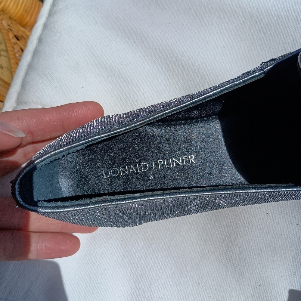 NWOT Donald J Pliner Hazel Flats Women's Shoes Gunmetal Sparkle Leopard 8.5 - Picture 4 of 7